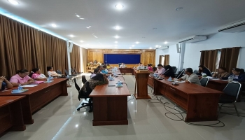 สำนักปลัดองค์การบริหารส่วนตำบลข้าวสาร จัดประชุมติดตามผลการดำเนินงานโครงการบริหารจัดการธนาคารขยะ